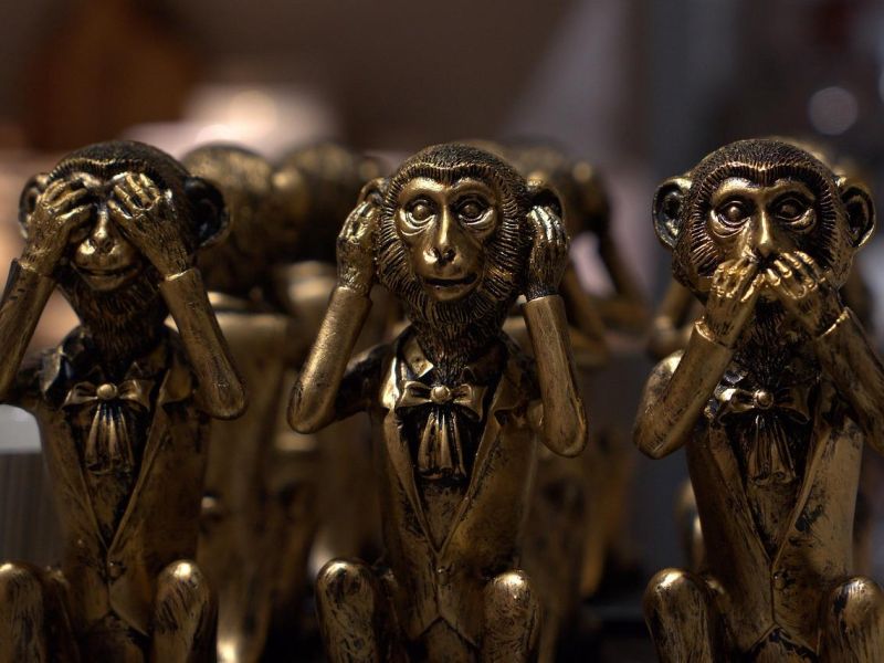 Photo of monkeys - see, hear and speak no evil