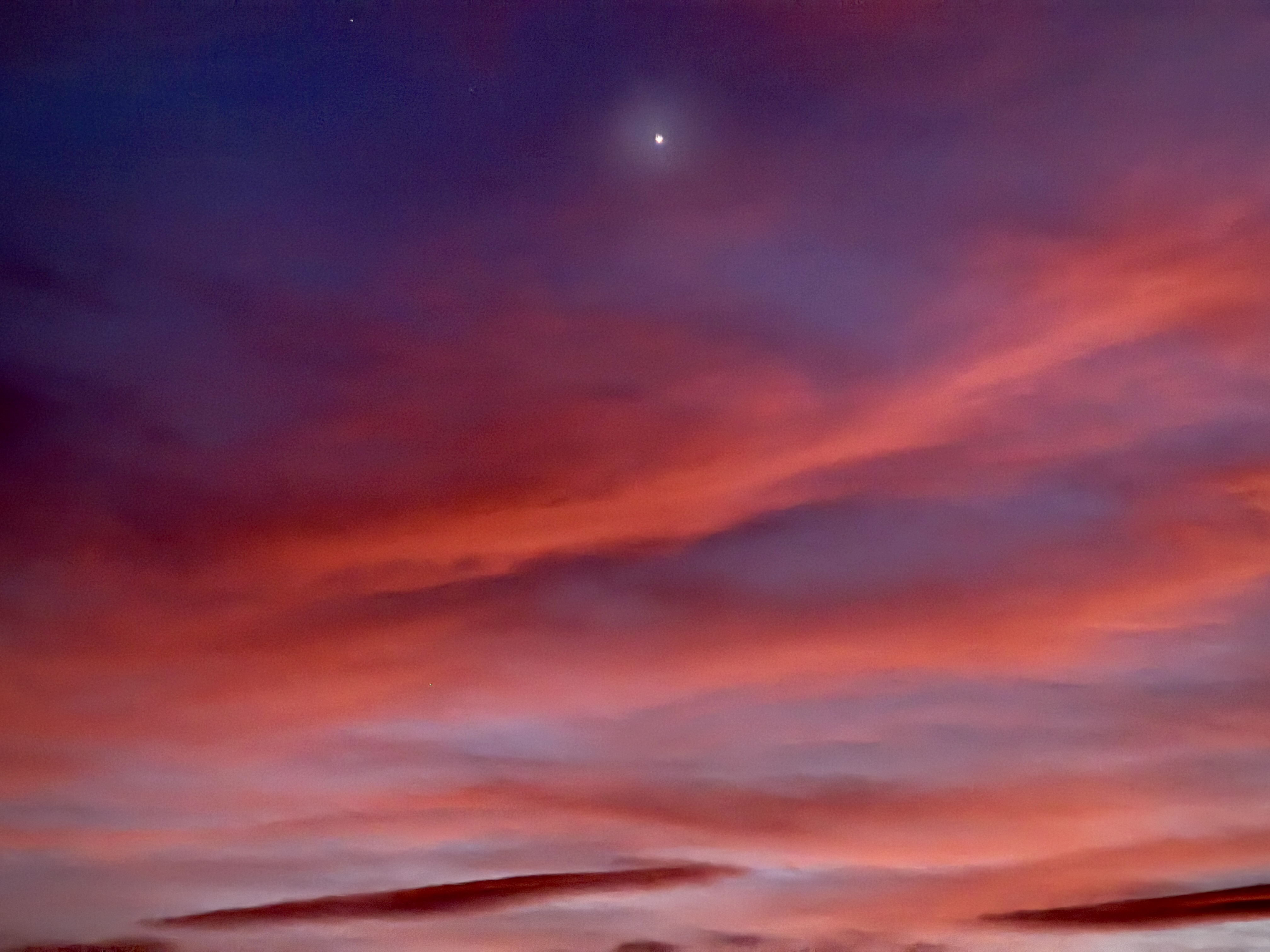 Photo of Mars in a sunset sky