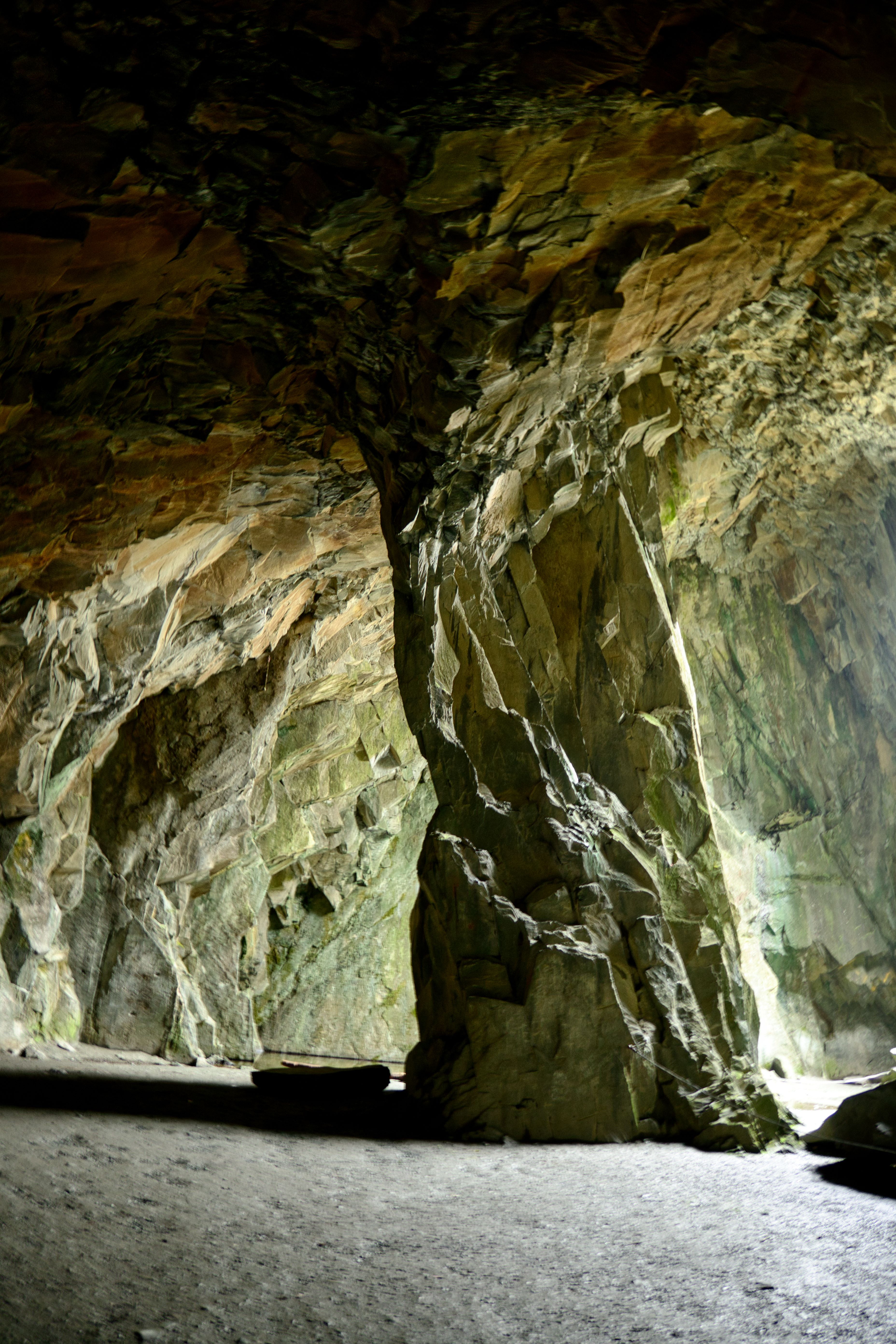 Photo of a rock pillar in a cave